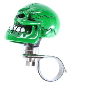 Bashineng Skull Steering Wheel Spinner Knob Turning Driving Suicide Power Handle Universal Fit Most Vehicles Cars Trucks Tractors Mowers Forklifts Boat Golf Carts (Green)