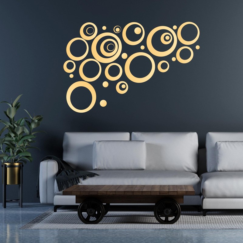 32 Pieces Removable Circle Wall Mirror Sticker Round Decal Acrylic