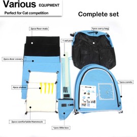 Mispace Portable 2 Pet Carriers for Cats Collapsible Cat Condo for Car Travel Pet Kennel Show Cages with Portable Carry Bag Hammocks Mats and Litter Box