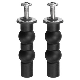 QUARKZMAN Set of 2 M6 Toilet Seat Hinges Screws Expandable Rubber Bolts Upper Nuts Set for Top Mounting Toilet Seat Hinges Replacement Parts Kit (Washer Diameter: 20 mm/0.78 Inches)