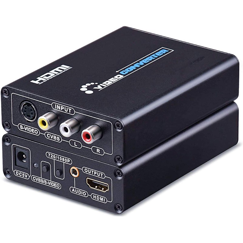 3RCA Composite/S to HDMI Converter, Supports 1080P, Composite 3RCA AV/S-Video