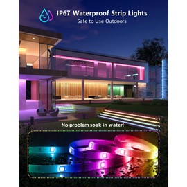 MIHEAL - Tira LED solar para exteriores, 5 m SMD 5050 luces LED, alimentada por energía solar RGB que cambia de color, IP67 luces decorativas impermeables para patio, árboles, jardín (1)