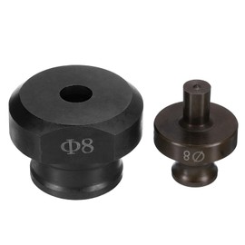 HARFINGTON Hydraulic Hole Punch Die 8mm Precise Round Hole Electric Hydraulic Hole Punching Kit for MHP-20 JP-20 Electric Hydraulic Punching Machine, Burgundy & Black