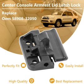 Center Console Cover Lock Center Console Armrest Lid Latch Lock Compatible with Toyota Camry 2002-2006, Sienna 2004-2010, Tacoma 1995-2001 Replace OEM 58908-32050 (2 Pcs)