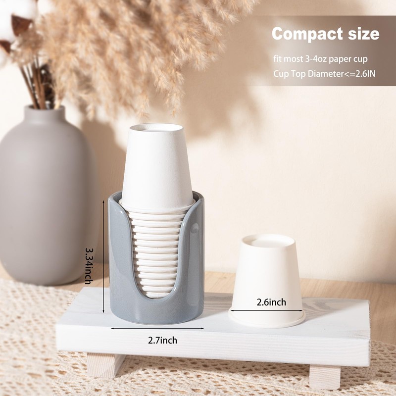 Bathroom Cup Dispenser - Small Holder for Bathroom, Mouthwash Cups,