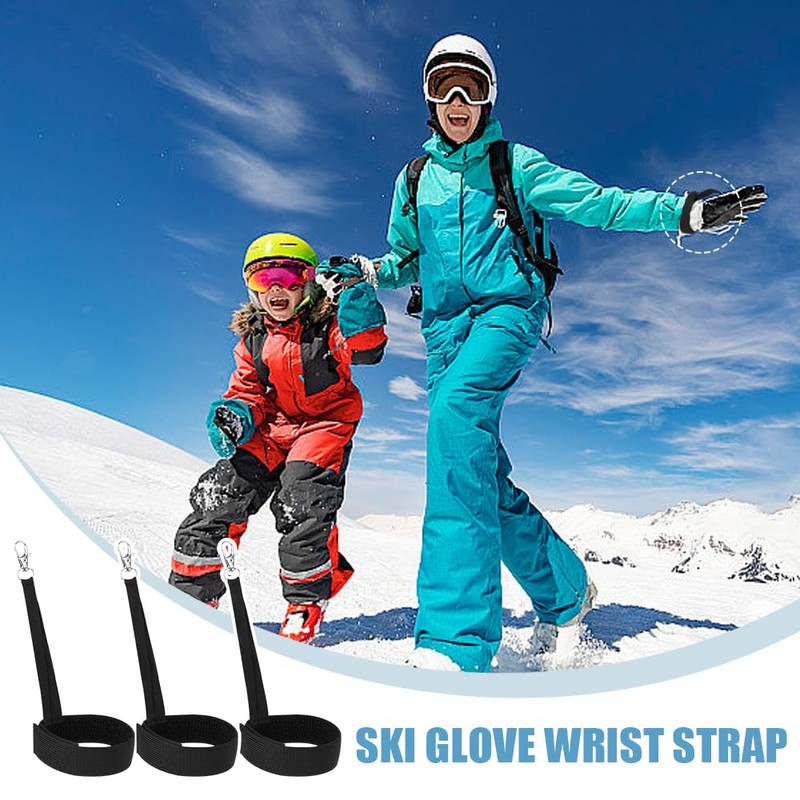 TRKETK 6 Pcs Nylon Ski Glove Leashes with Metal Button
