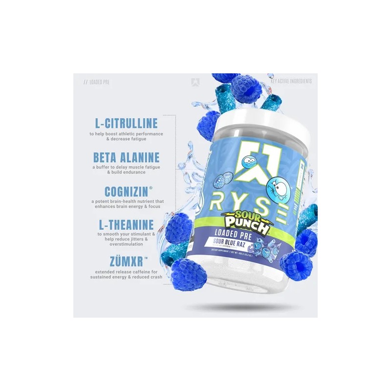 Ryse Up Supplements Loaded Pre Entreno 30 Serv Sabor Sour