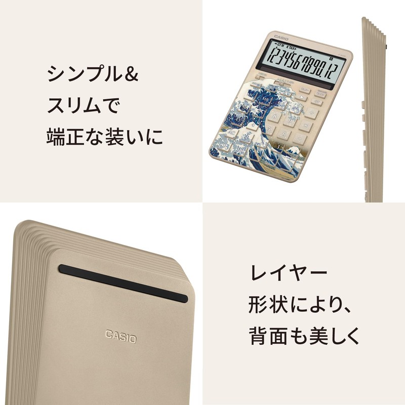 Casio JF-M200-TJ-KHK-N Design Calculator Just Stylish Katsushika Hokusai Design "Off