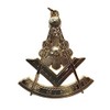 Masonic Past Master Regalia Jewel 3" Tall Golden Electroplated