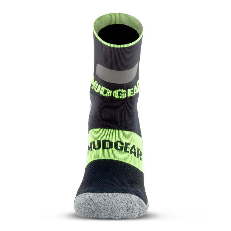 MudGear Gloom Runner Reflective Crew Height Sock - Medium Compression,