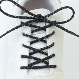 [Caterpy] MAGIC LACE Magic Lace Shoelaces, Bring Out The Power of Your Feet in 2 Sizes x 10 Colors (120, Reflective Jaguar Black), reflective jaguar black