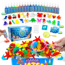 Flavery Magic Water Elf Toy Kit, Fairy Water Gel Kit with 20 Magic Gels and 24 Shape Molds, Craft for Kids, Aqua Squishy DIY Set, Birthday Gifts, Water Pets