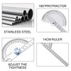 Stainless Steel Protractor with 0-180 Degree Range, Angle Finder Gauge,