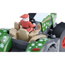 siku 3224, Christmas tractor Fendt 728 Vario, 1:32, incl. Santa driver, metal/plastic, green, removable cab, steering knuckle steering, movable front and rear coupling