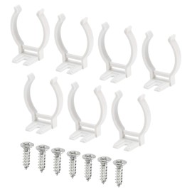 MECCANIXITY T8 U Clips Holder Bracket Fluorescent Tube Light Fixture Plastic Pipe End Clamps Base with Screws for LED Bulbs Ceiling Lamp, White Pack of 20