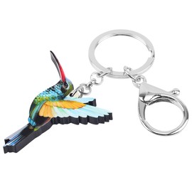 WEVENI Acrylic Hummingbird Keychain Bird Jewelry For Women Girl Bag Purse Car Handbag Charms (Multicoloured)