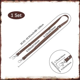 CALFOVERA Thin PU Leather Crossbody Strap Brown Adjustable Purse Strap Replacement with Alloy Buckles 35.04-42.9 x 1/2 inch for Women Cross Body Shoulder Bag Handbags DIY Crafts Making Supplies