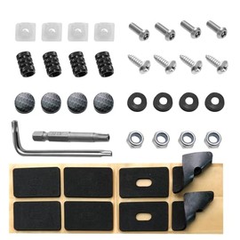 Anti Theft License Plate Screws, Stainless Steel Bolts Fasteners for Front Rear Car Tag Frame Cover, Tamper Resistant Mounting Hardware, M6(1/4") Locking Screws, Screw Caps, Crash Pad, Tire Valve Caps