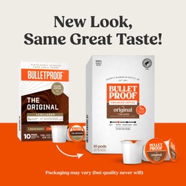 Bulletproof Coffee + Collagen Single-Serve Coffee Pods, 10 Count, 100% Arabica Beans, Clean Coffee Tested for Toxins, Packaging May Vary