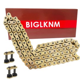 BIGLKNM 428 X-Ring Chain 126 Links with Connecting Master Link; Heavy Duty Drive Chain for Motorcycle ATV Bicycle Go Kart-Gold