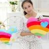 Tomaibaby Rainbow Heart Plush Cushion Soft Throw Cushion Decorative Cushion