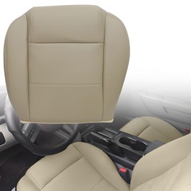 AOUTTUOA Driver Side Bottom Leather Non-Perforated Seat Cover Tan Compatible with Ford Mustang V6 2005 2006 2007 2008 2009