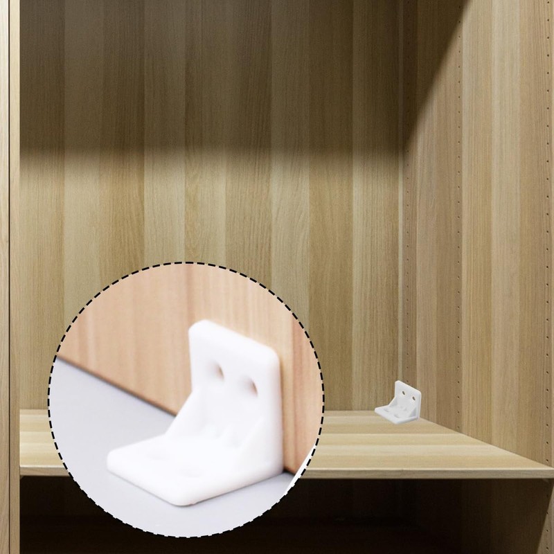 Vanyibro 30Pcs Plastic Furniture Corner Brace,L Shape Bracket for Secure