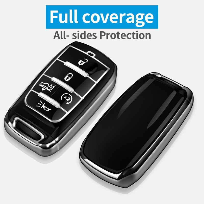 Tukellen for Dodge Key Fob Cover Soft TPU Full Protection