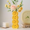 Novelty 7.3in Glossy Yellow Smile Face Ceramic Vase Decor for