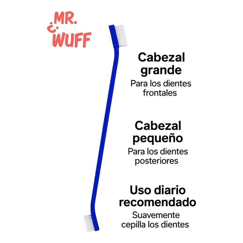 Cepillo Dientes Para Perro Gato 3 Pzas Doble Cabezal Mr