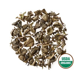 Golden Moon Tea Organic Moroccan Mint Green Tea - Loose Leaf, Non-GMO - Travel Tin (30 Servings)