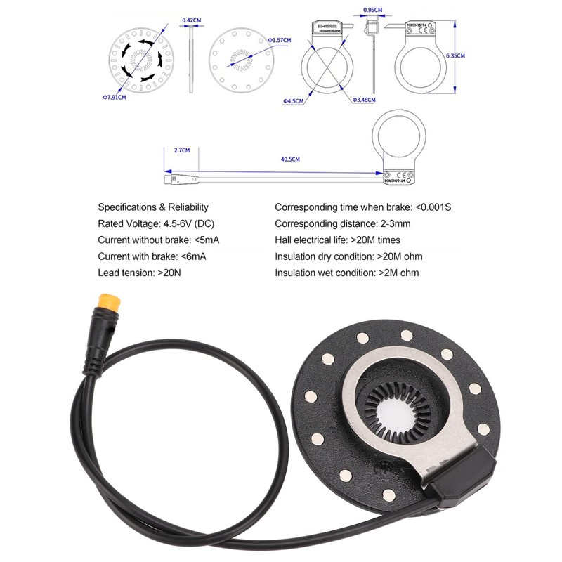 Pedal Assist Sensor, High Sensitivity Electric Bike Power Pedal Assist