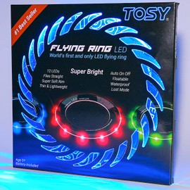 TOSY TOSY Fliegender Ring – 12 LEDs, hell, automatisches Aufleuchten, sicher, wasserdicht, leichtes Frisbee, Geschenk zum Geburtstag, Ostern, Weihnachten für Jungen/Mädchen/Kinder