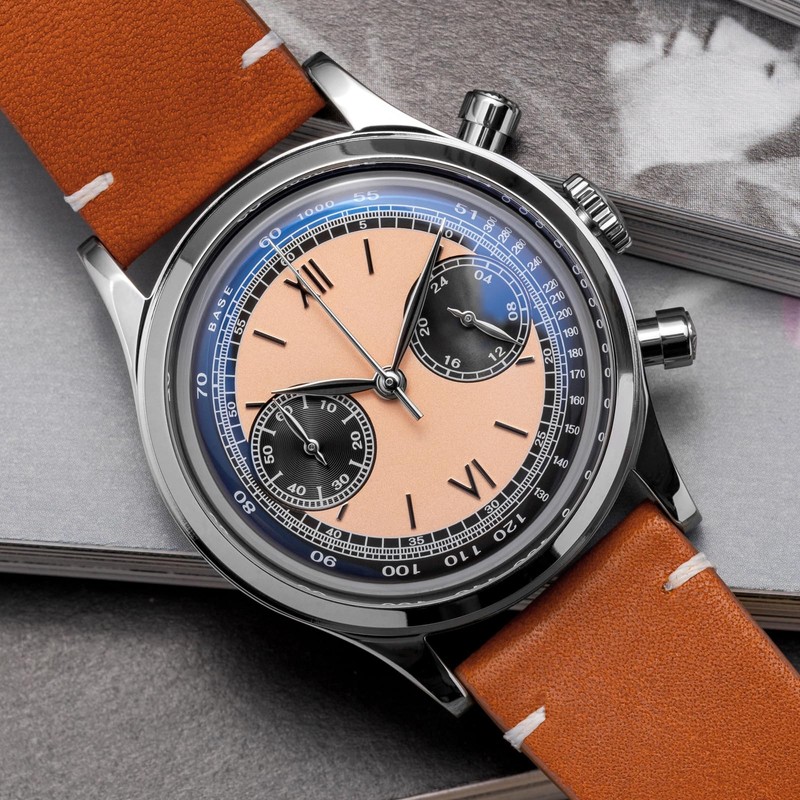 ADDIESDIVE Chronograph Watches for Men Orange Dial VK64 Movement 100M