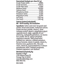 Breeder's Edge Premium Dog Cat Post Natal Supplement Soft Chews For Lactating Moms 40Ct