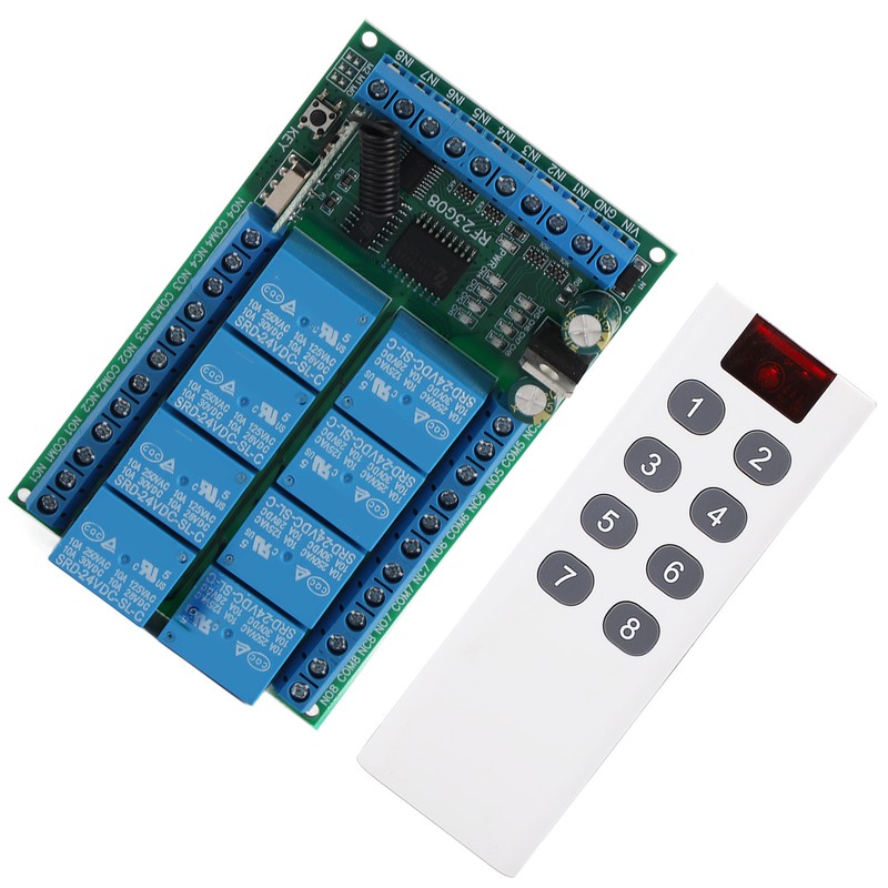 Remote Control Module 8 Channels 433.92MHz Multifunctional 100m Fixed Encoding