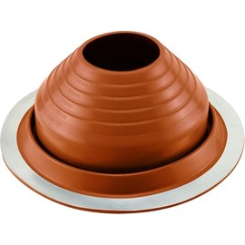 Water-Tite 81476#5 Metal Roof Flashing, 11-inch Round Base with Silicone Collar, For 4-1/4" to 7-1/2" Vent Pipes, Terra Cotta