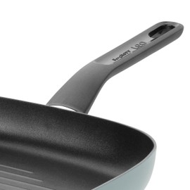 Berghoff Slate Non-stick Square Grill Pan 10.25", Pressed Aluminum, FernoGreen Non-toxic Nonstick Coating with Stay-cool Handle