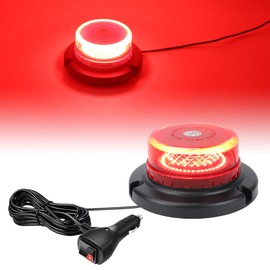 OPPBUY Mini Strobe Light for Trucks with 16 Flashing Modes,48 LEDs Emergency Warning Safety Lights with Magnetic Base,12-24V Beacon Lights for Construction Vehicles,Tow Trucks,Snow Plow