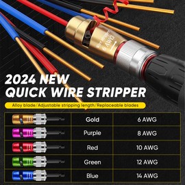 US Regulations Wire Stripping for Drill, Wire Stripping Tool & Wire Twisting Connector Set, Wire Twister Tool for Drill, 8 in 1 Quickly Drill Wire Stripping Professional Electrician Tools Set（8pcs）