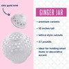 Lilly Pulitzer Ginger Jar with Lid, 10" Tall Ceramic White