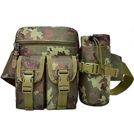 Rullar Hiking Waist Fanny Pack With Water Bottle Holder Running Waist Hip Belt Bag Motorcycle Bike Pouch Shoulder Bag