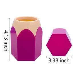 Pencil Shaped Desktop Pen Holder, Multifunctional Cute Storage Stationery Pen Stand, Aesthetic Desk Organizer for School (Purple)