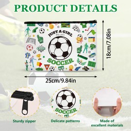 SEAOYOZO Soccer Makeup Bag gift for Girls, Soccer Cosmetic Bag with Keychain and Bracelet Coach Gifts for Her Him Players Teams Fans Football Lovers Sport Party Favors
