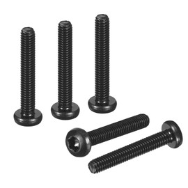 DTGN M4x25mm Pan Head Torx Security Screw - 80Pack - Good for Machinery - Carbon Steel Button Head Torx Bolt Star Drive Security Fasteners - Black