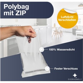 Grip Seal Bags, Set of Zip Lock Bag, Tear-Resistant and Transparent Polybags with Grip Seal, Plastic Bags, Packaging Bags, Small and Large, 500 Pieces, 500X