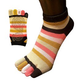 TOETOE - Women, Men Yoga&Pilates Anti-Slip Sole Trainer Cotton Seamless Breathable Toe Socks (1 Pair)
