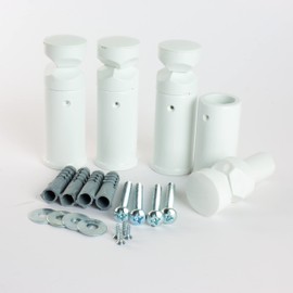 companyblue White Brackets for Heated Towel Rail Radiators fits curved or flat towel warmers