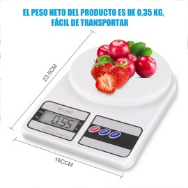 Báscula De Cocina Keluona K-sf400 Digital De Alta Precisión Máxima De 10 Kg Blanco