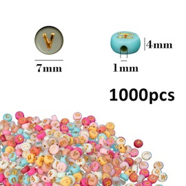 AmlkHxuan 1000pcs Round Letter Beads Colorful Gold Acrylic with Gold Beads Alphabet 4x7mm Beads for Bracelets Necklace Jewelry Making Supplies. (Gold Colored)